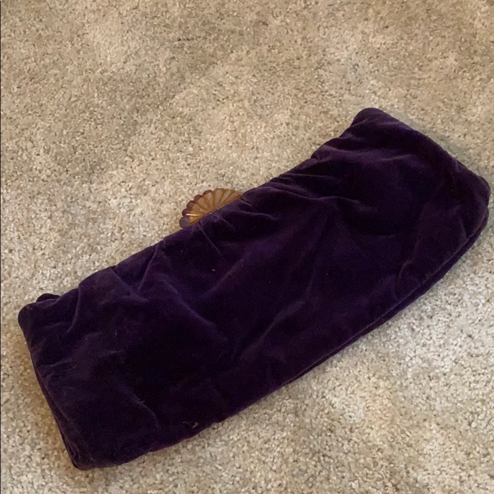 Vintage Purple Velvet Clutch
